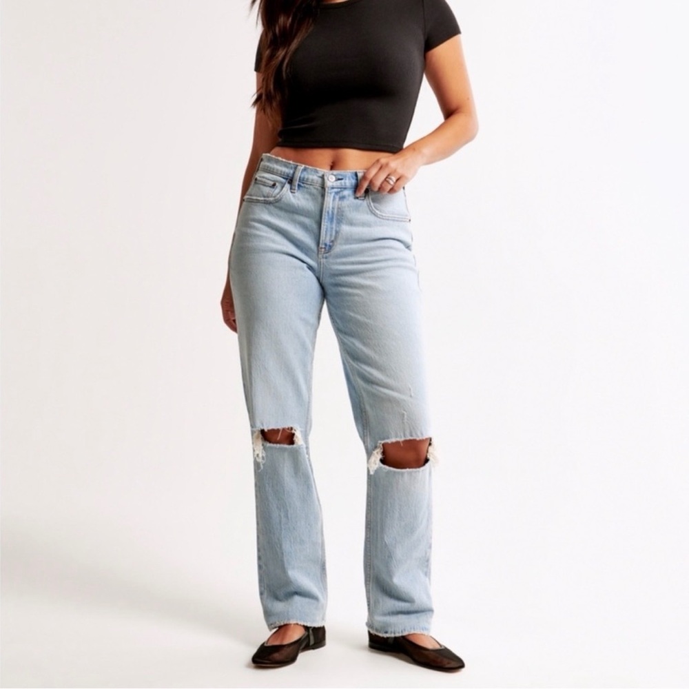 Abercrombie Curve Love Ankle Straight Ultra High Rise